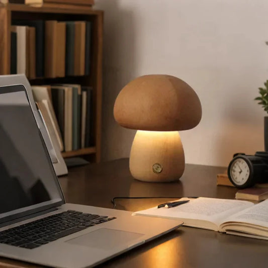 Vintage-Holzpilz-Nachtlicht